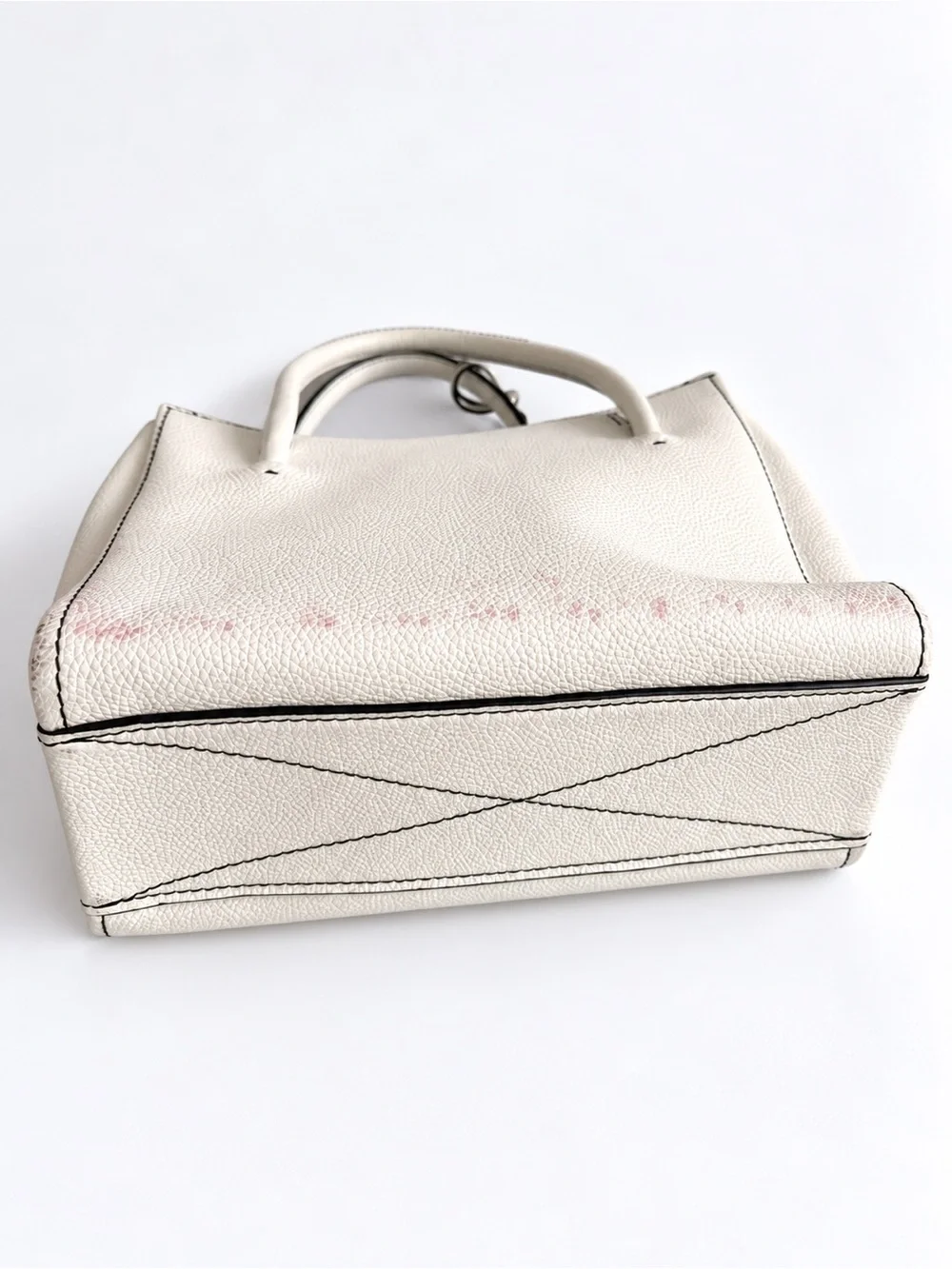 Marc Jacobs Lock That Leather Tote Star White Satchel + Shoulder Strap